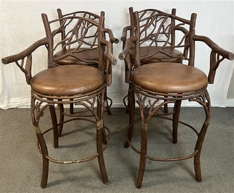 4 Iron Twig Stools By Kalco