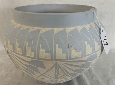 Rare 9" Powder Blue Southwest Pot, Acoma Pueblo