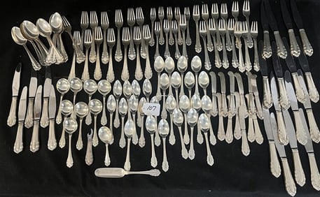 Georg Jensen Lily/Rose Pattern Flatware 110 pcs - Approx 127 Troy