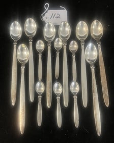 Eight 7" Georg Jensen Iced Tea Spoons 6 small spoons approx 8 Troy