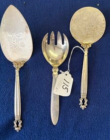 3 Georg Jensen Sterling Serving Pcs. Approx 10 Troy