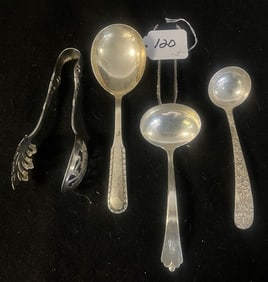 5 Items in Sterling Silver (2 Georg Jensen Spoons)