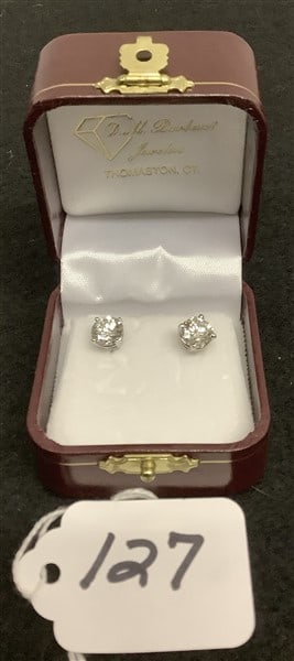 Pr. of White Gold Diamond Earrings T.W. 3.07 Carat (1 of 2)