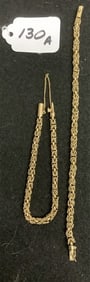 Two 14k Bracelets - 1.35 oz Total Weight