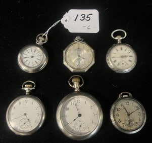 6 Vintage Pocket Watches