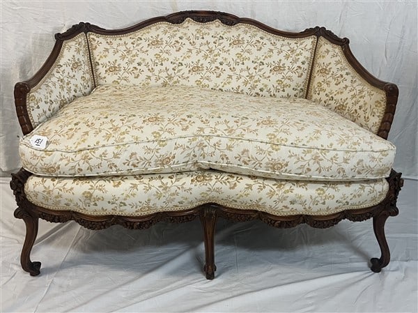 Lovely 48" French Upholstered Sofa Down Cushion (1 of 3)
