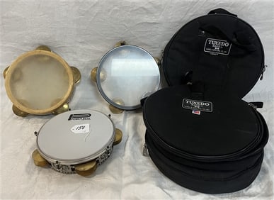 3 Tambourines with Fitted Bags