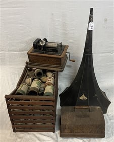 Edison Vintage Table Top Photograph with Selection of Rolls
