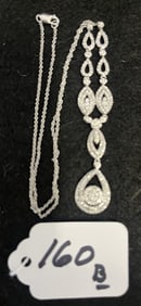 14k White Gold and Diamond Necklace