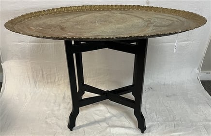 Brass Tray Table - 26" x 28" x 28"h