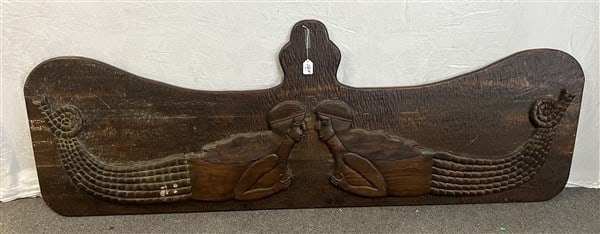 Interesting Carved 84" Wooden Panel