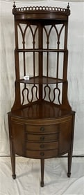 67" Mahogany Corner Whatnot