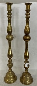 Pr. of 37" Solid Brass Candlesticks