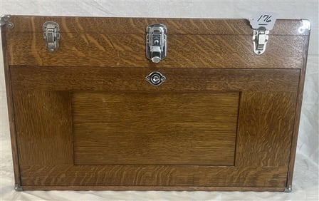 Contemporary Oak Machinists Box - 26"w x 3.5"d x 16"h