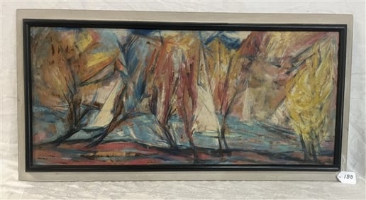 Oil on Masonite - Signed Cunco 21" x 39"