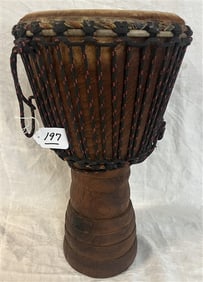 18" Carved and Rawhide Drum