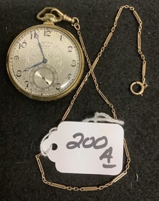 Gold Filled Pocket Watch with 10k Chain