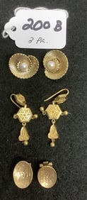 3 Pr. of 14k Earrings - .62 Total Weight