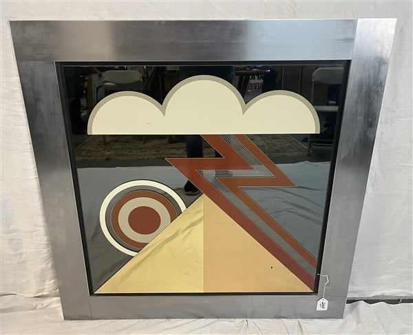 Contemporary Framed Abstract Collage 39" squared (1 of 3)