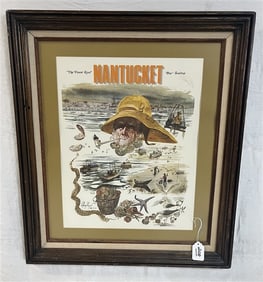 Framed "Nantucket" Lithograph - 25" x 27"