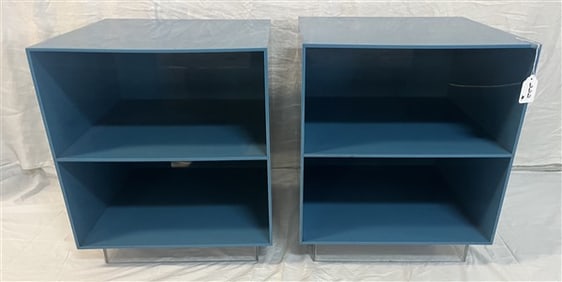 Pr. of Modern Plastic and Lucite Stands - 18" squared x 21"h