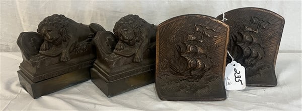 2 Pr. of Bronze Bookends