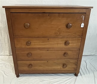 Country 4 Drawer Pine Chest with Butlers Desk 42"w x 43"h
