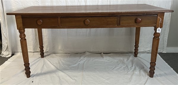 3 Drawer Pine Farm Table with 2 Board Top 30" x 56" x 31"h (1 of 4)