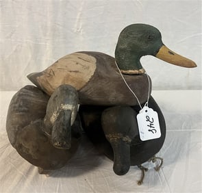 3 Carved Wooden Decoys