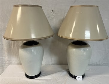 Pr. of 25" Pottery Lamps