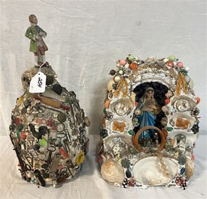 3 Folk Art Mosaics - 14" and 18"