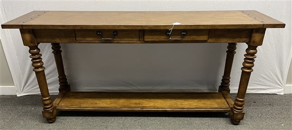 Hardwood 2 Drawer Console Table - 17" x 66" x 30"h (1 of 3)