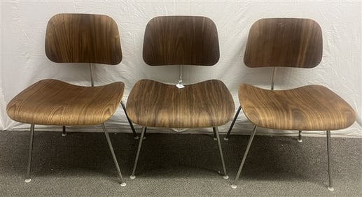 3 DCM Walnut Eames Style Chairs