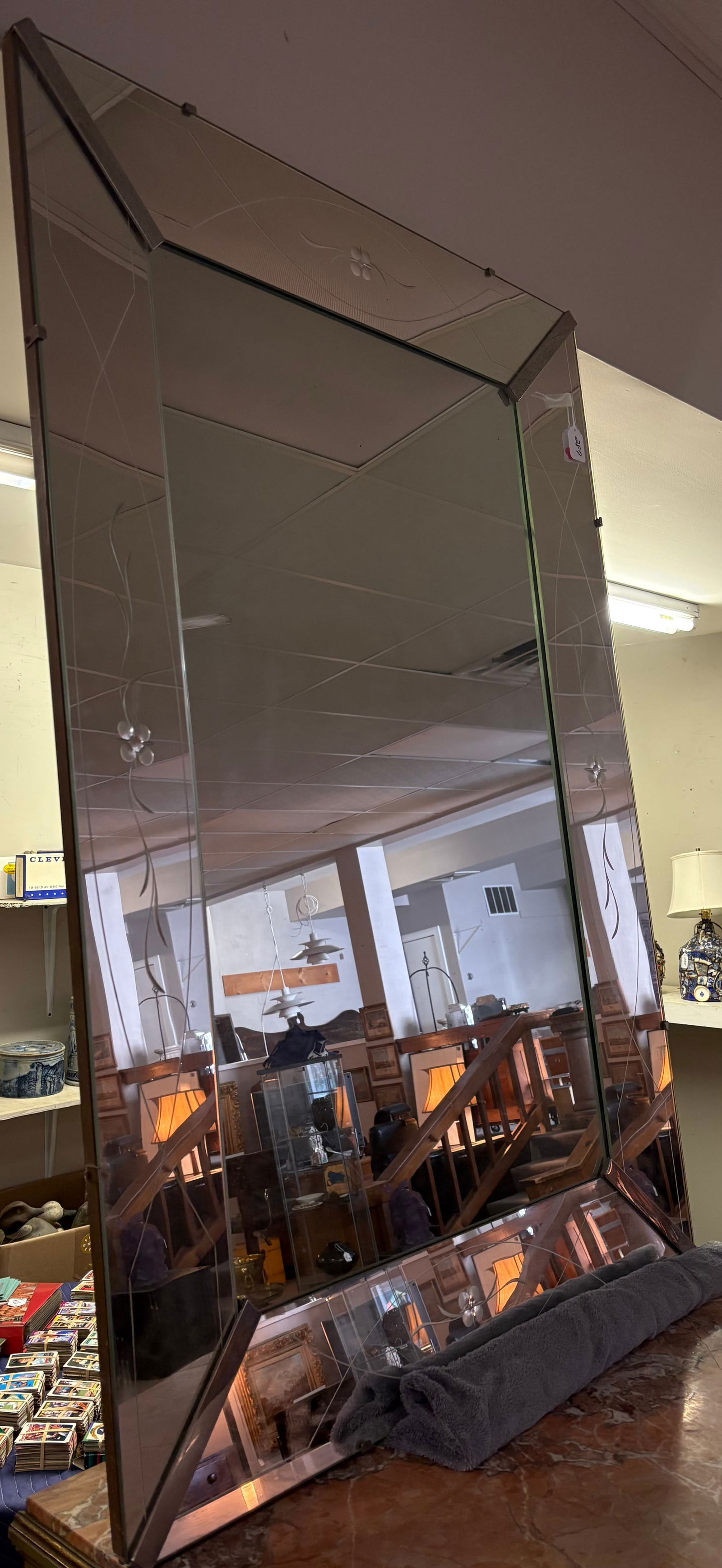 Art Deco Etched Mirror (1 of 3)