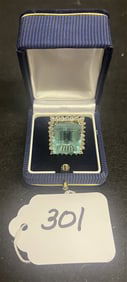 Exquisite Blue Topaz, Diamond 14k Ring