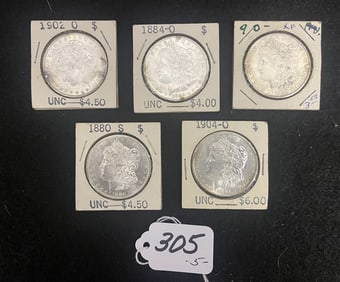 5 U.S. Silver Dollars