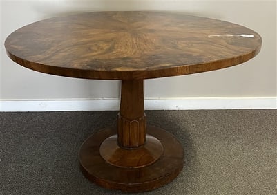 19th Cent. Burlwood Center Table 42" diameter x 28"h