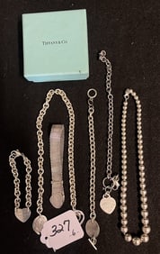 6 Tiffany Sterling Bracelets -and Necklaces Approx 6.25 Troy