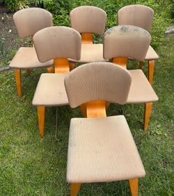 6 Vintage Eames chairs with Donghia fabric