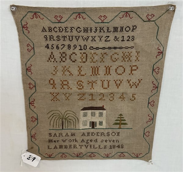 Unframed Sampler 1848 - 14" x 16" Weight Unknown (1 of 3)