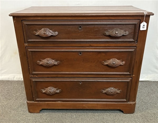 3 Drawer Antique Country Victorian Chest 19" x 36" x 32"h - 75 lbs (1 of 3)