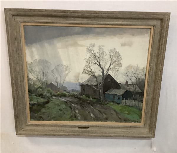 Framed o/c Signed Hobart Nichols - 32" x 37" 12 lbs (1 of 4)