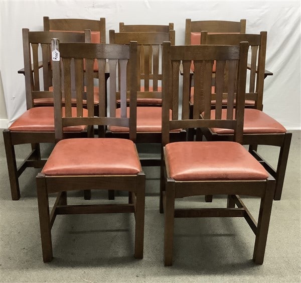 8 Oak Stickley Audi Dining Chairs (1 of 8)