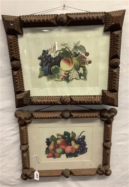 Pr. of Tramp Art Frames with Still Life Prints 19" x 23" - 10 lbs total (1 of 5)