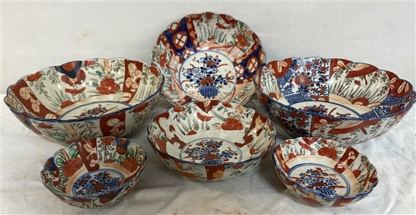 Lot of 6 Satsuma Bowls - Large Bowl 9.5" diam (1 of 4)