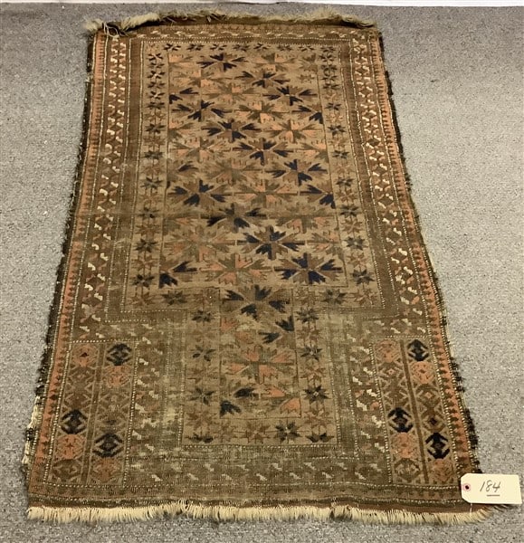 Antique Persian Scatter Rug - 2'7" x 4'9" 8 lbs (1 of 4)