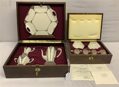 Lovely Lenox Silver Overlay Tea Set in Fitted Box 14" x 17" x 5" - 15 lbs