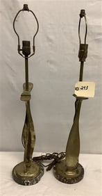 Brass Shoe Molds as Lamps - 29"h 15 lbs