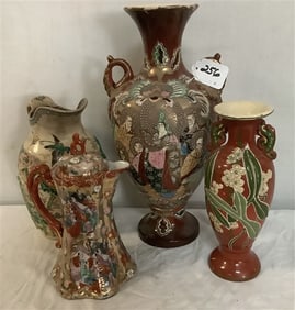 4 Pc. Lot of Satsuma - 9", 10" and 15" Approx 8 lbs total