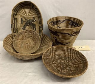 5 Native American Baskets 2 lbs total